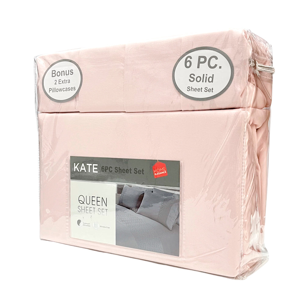 Sábana Lisa Queen Home Elegance Kate 6 Piezas - Surtido