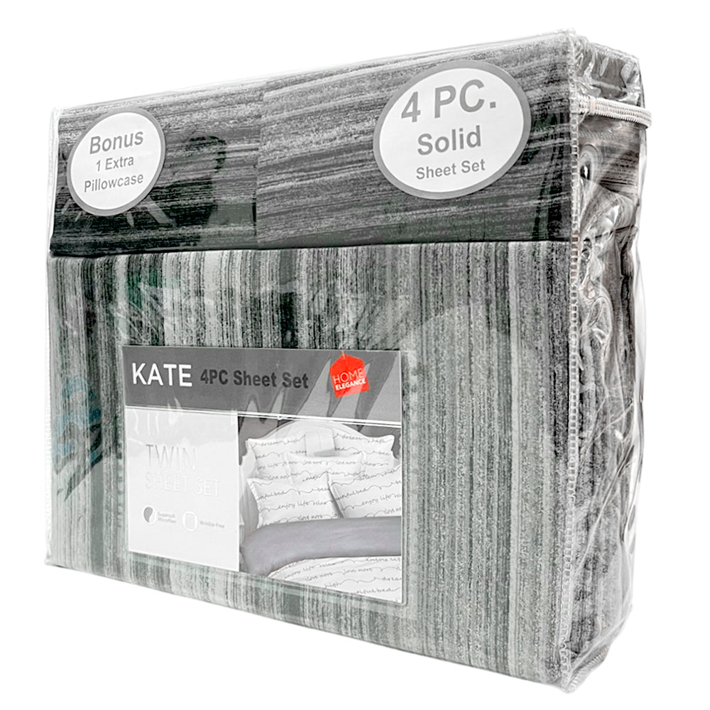 Sábana Estampada Twin Home Elegance Kate 4 Piezas - Surtido