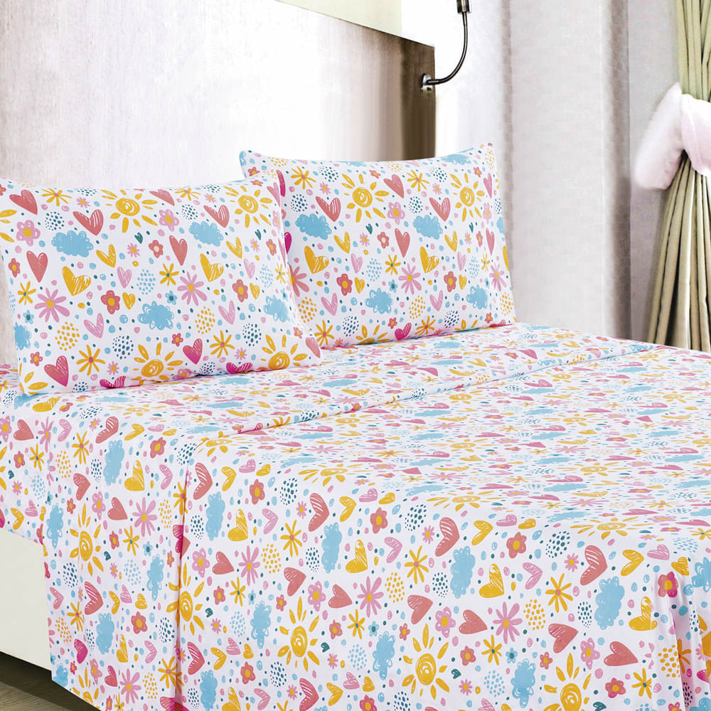 Juego de Sábana Spring Home Accents Microfibra de 4 Piezas - FULL