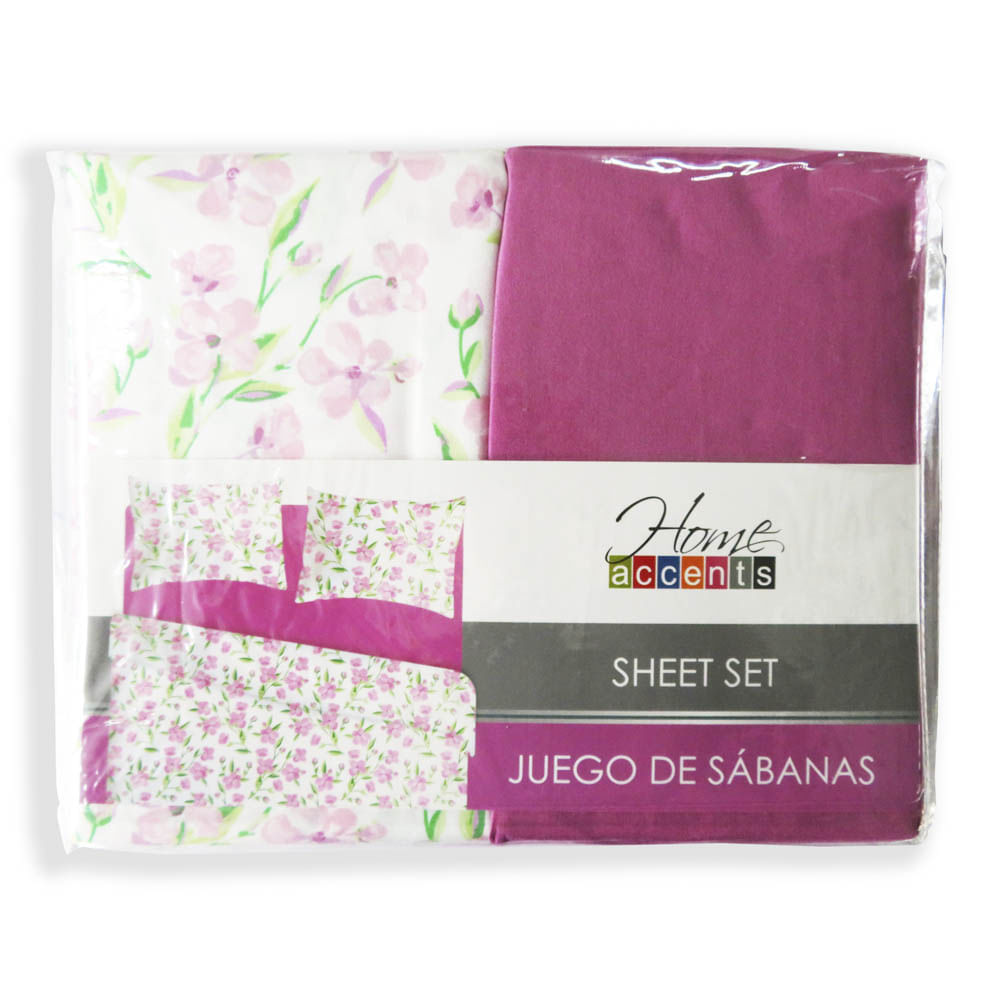 Sabana Blossom Home Accents Set de 4 Piezas - FULL