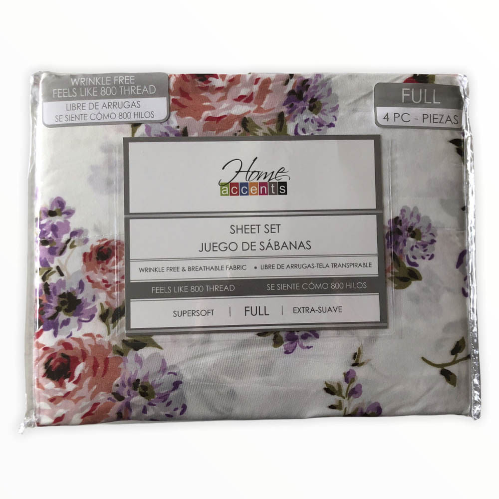 Sábanas Flory Home Accents 4 Piezas - FULL