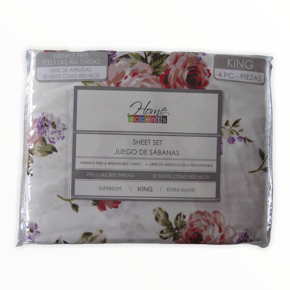 Sábanas Flory Home Accents 4 Piezas - KING