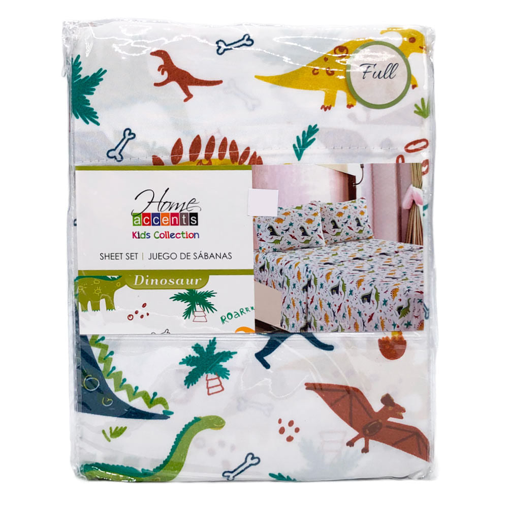 Sabana Home Accents Dinosaurio Infantil 4 Piezas - FULL