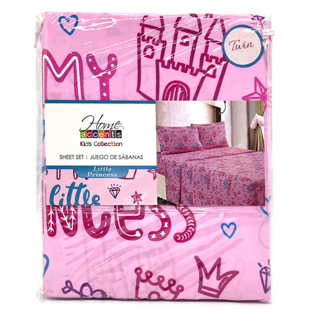 Sábana Home Accents Little Princess 4 Piezas - FULL