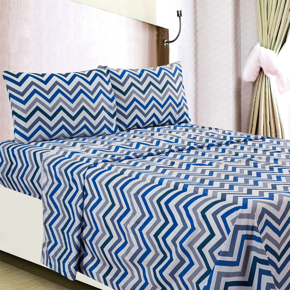 Sábana Home Accents Stripes 4 Piezas - FULL