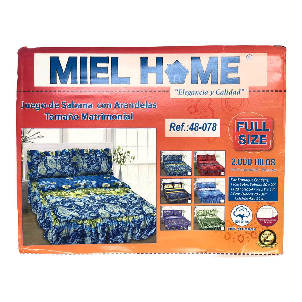 Juego de Sabana Miel Home Full Con Rucha - Surtido
