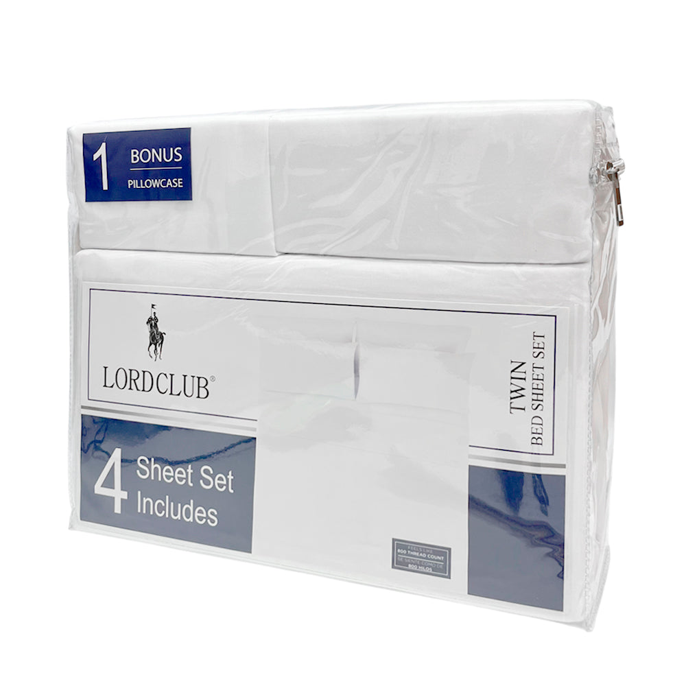 Sabana Twin 4 Piezas Lord Club Blanco-Lisa