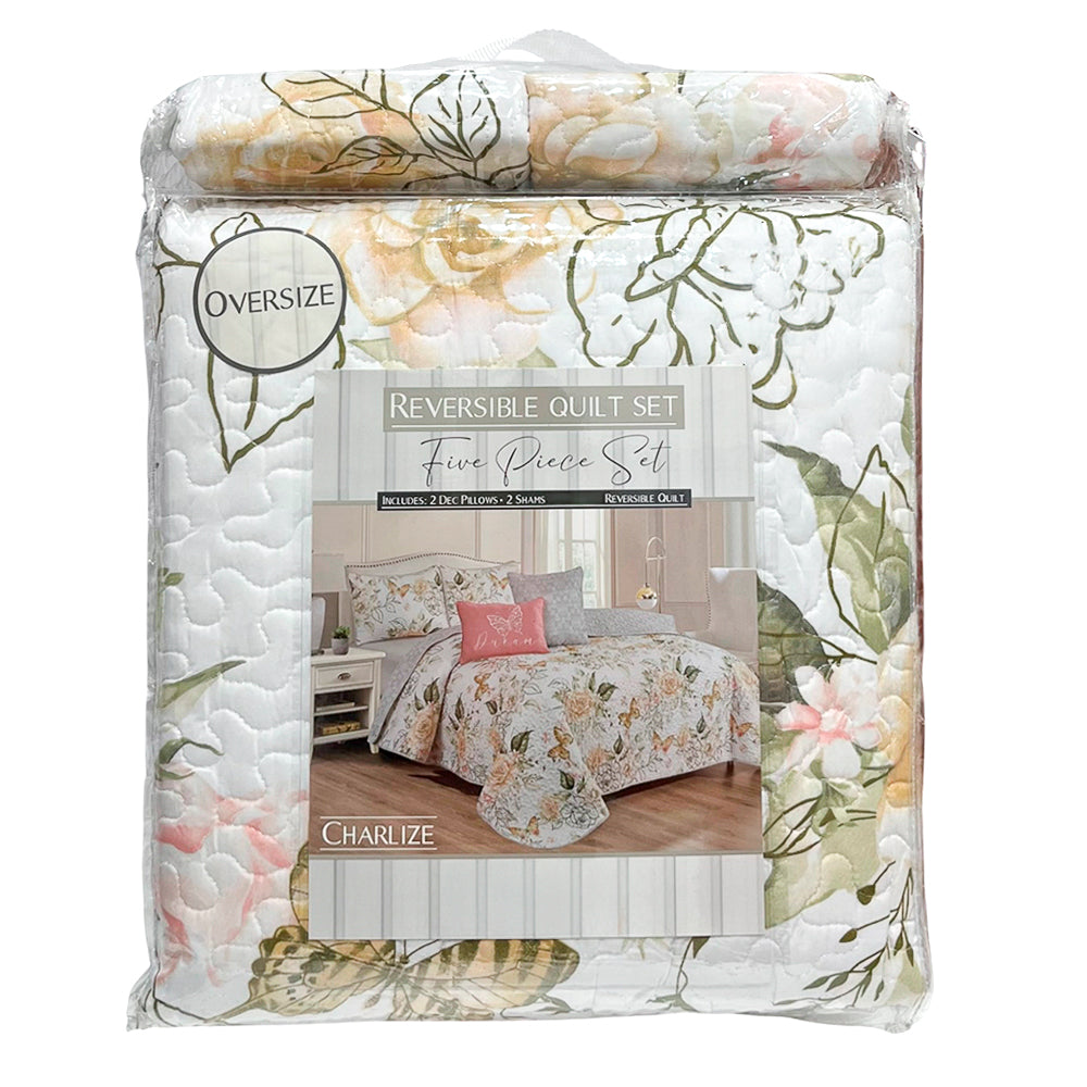 Juego de sobrecama King reversible Luxury Charlize
