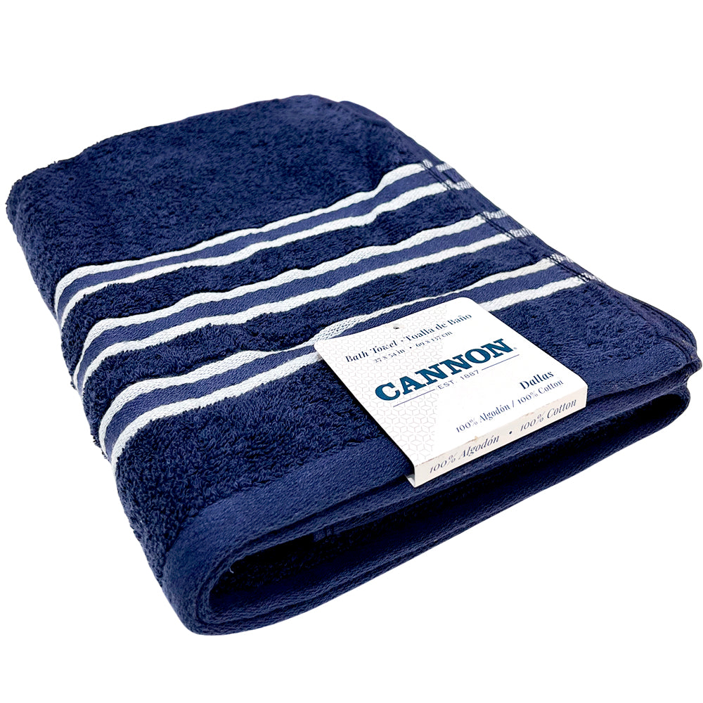 Toalla De Baño Cannon Dallas 27” X 54” Navy/Blanco