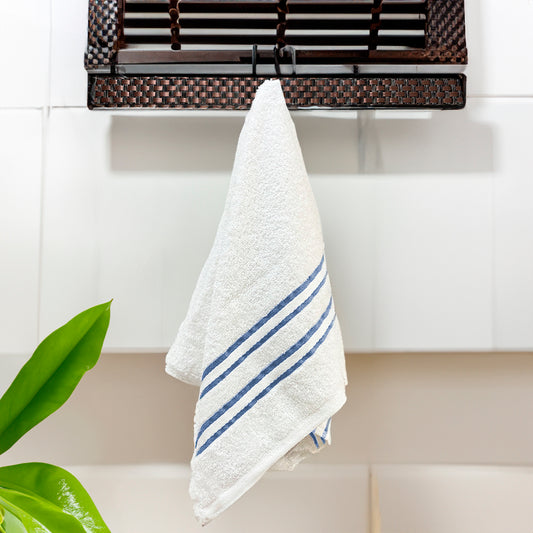 Toalla De Mano Cannon Dallas 16” X 28” Blanco/Navy