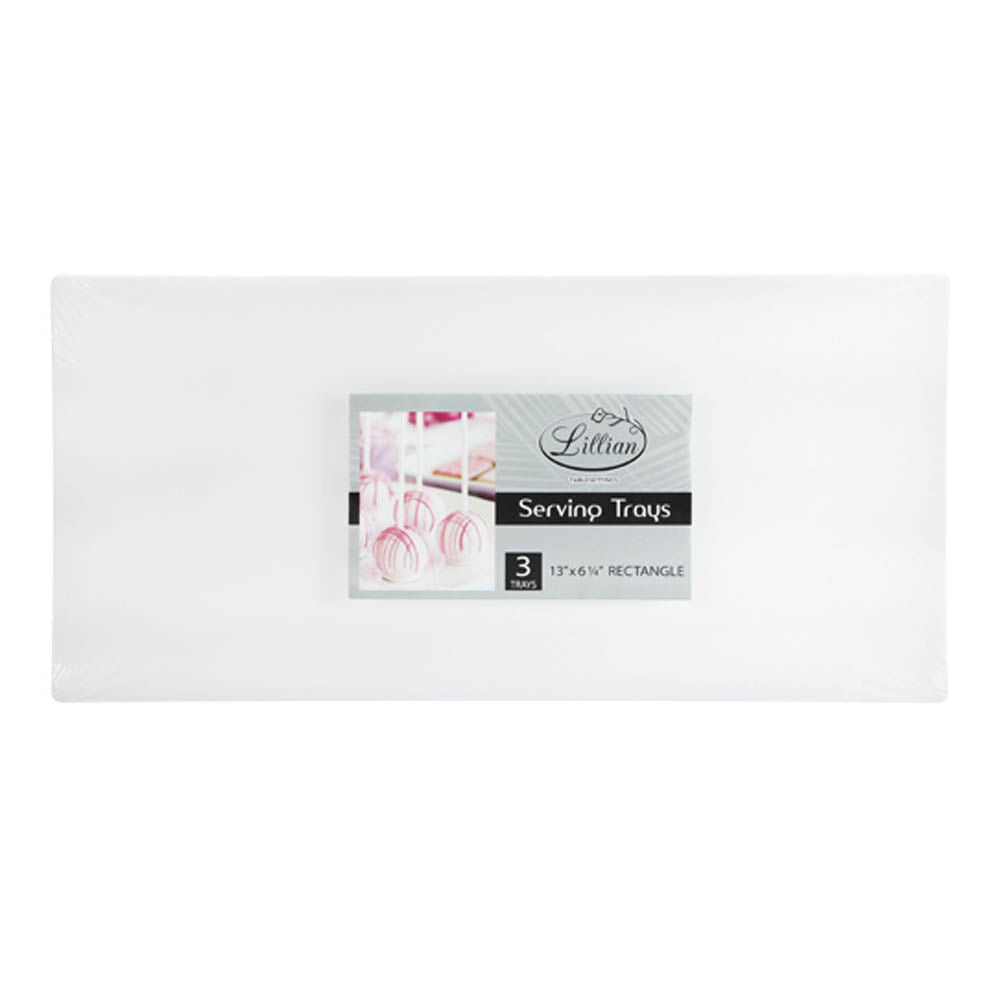 Bandejas Desechables Lillian Plástica Rectangular de 3 Piezas