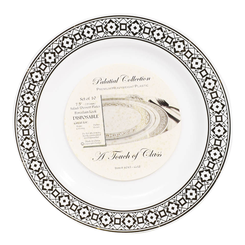 Platos Llanos Palatial Desechables de Plástico 7.5" de 10 Piezas