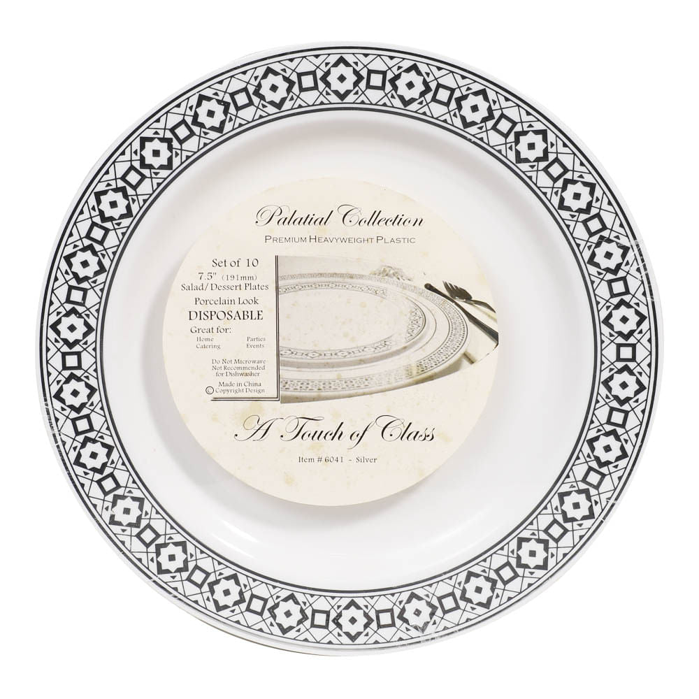 Platos Llanos Palatial Desechables de Plástico 7.5" de 10 Piezas