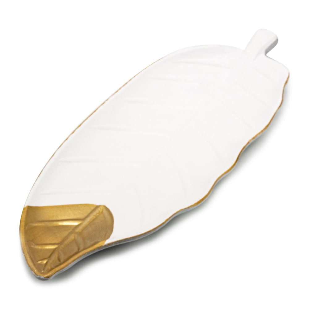 Plato Decorativo Home Elegance en Forma de Hoja 48 cm x 16.5 cm