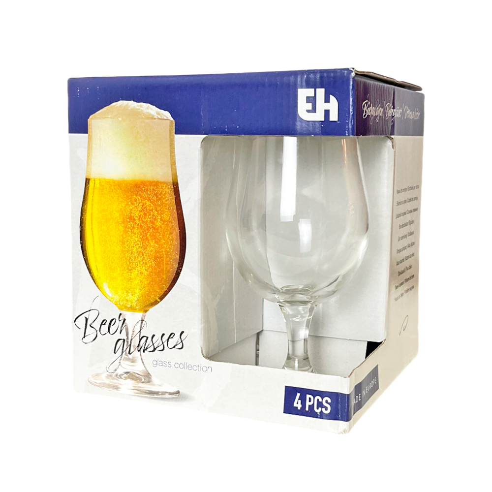 Copas de Cerveza Koopman Set 4 Piezas / de Vidrio / 12.5 Oz