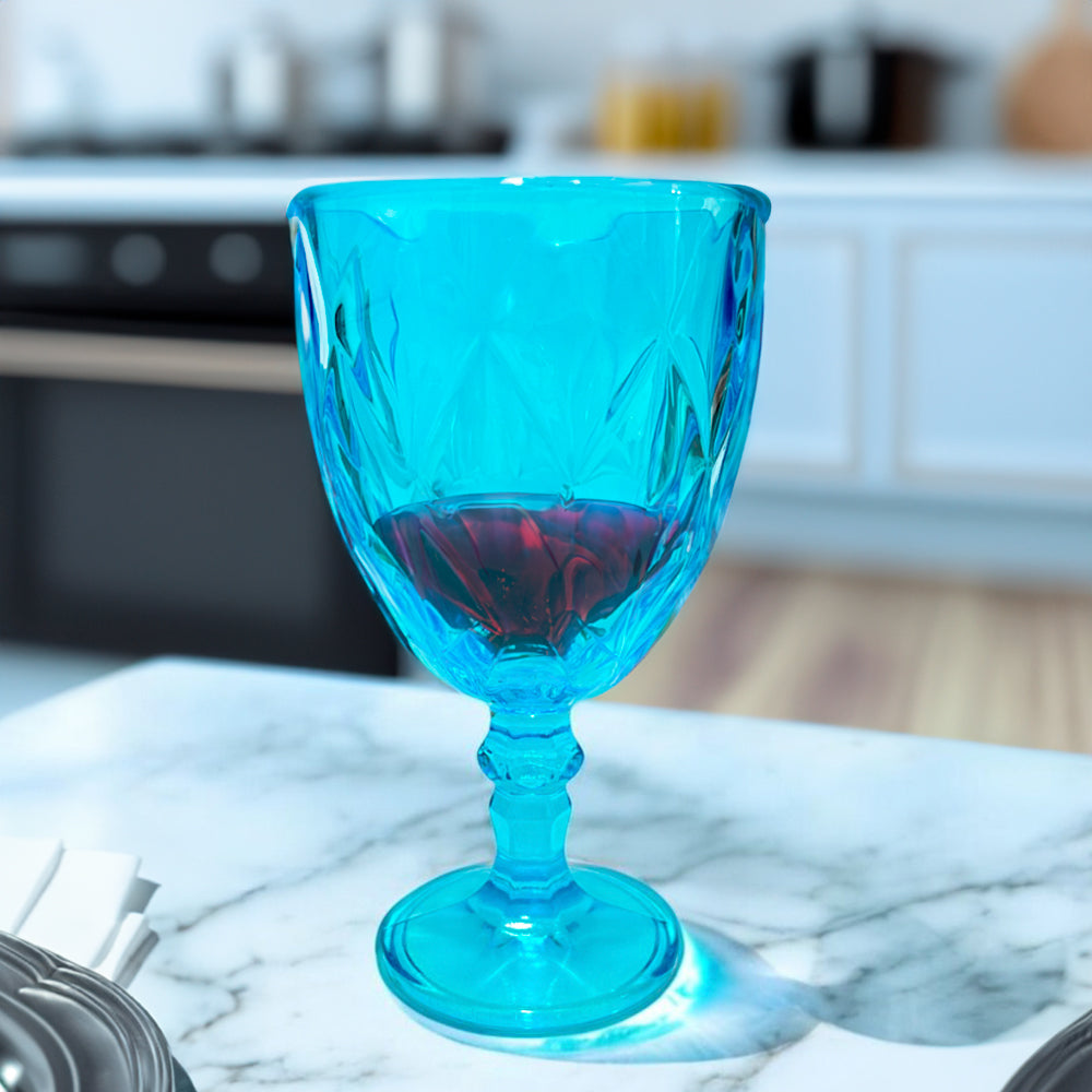 Set de Copas de Vidrio Azul Beneli Home / 3 Piezas / 350 ml