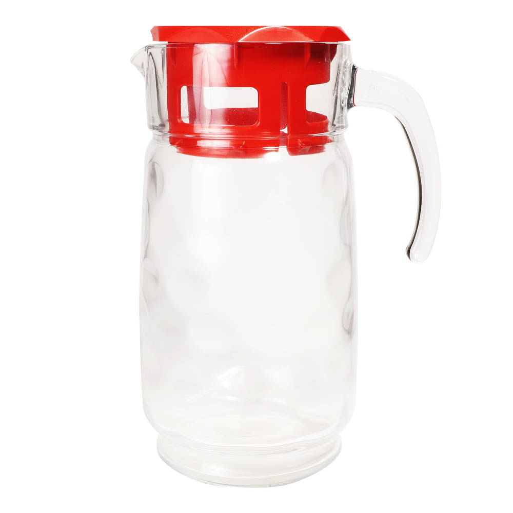 Jarra Space Pasabahce de Vidrio con Tapa Roja 56 oz