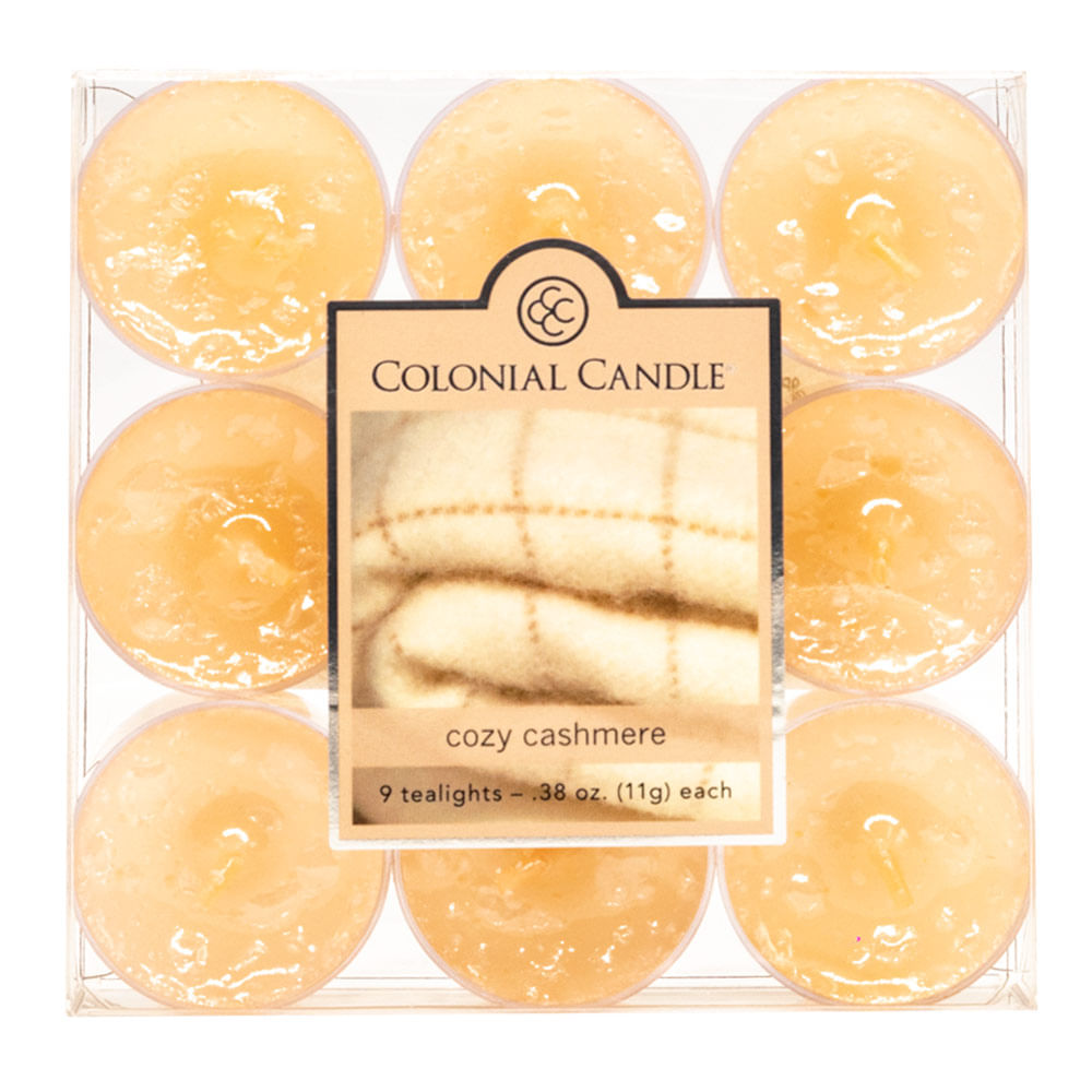 Velas Tealights Colonial Candle Cashmere de 9 Piezas