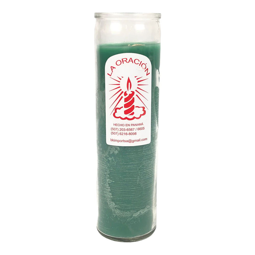 Vela La Oración con Vaso Largo - Verde claro