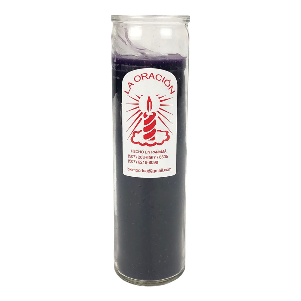 Vela La Oración con Vaso Largo - Morado