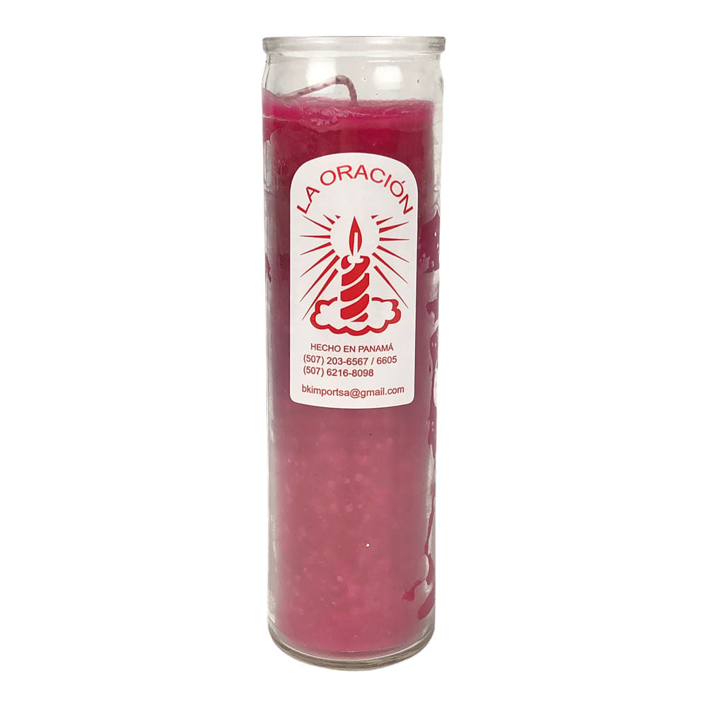 Vela La Oración con Vaso Largo - Fucsia