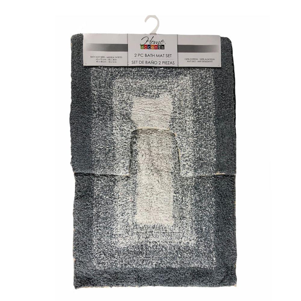 Alfombra de Baño Home Accents Set de 2 Piezas - Gris Claro