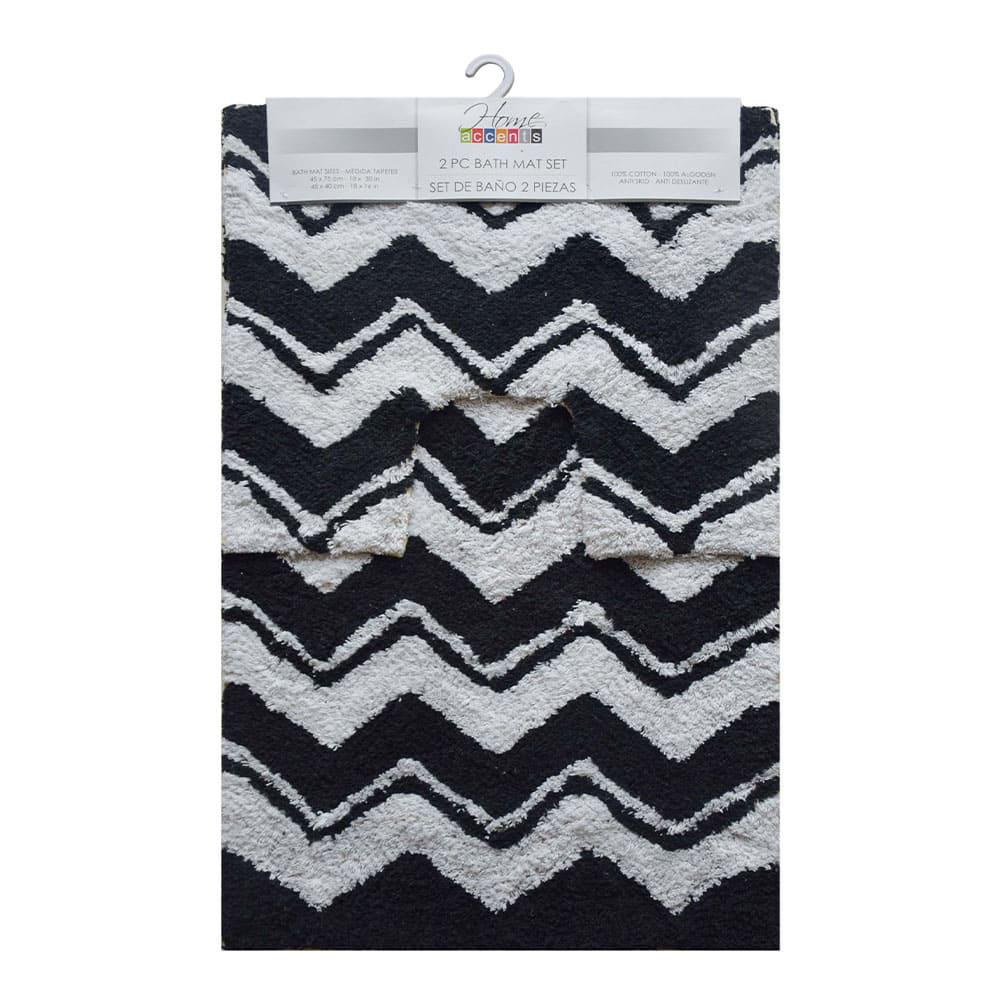 Alfombra de Baño Home Accents Set de 2 Piezas - Negro