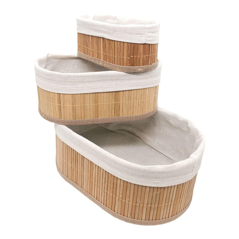 Canasta Eco de Bamboo 3 Piezas