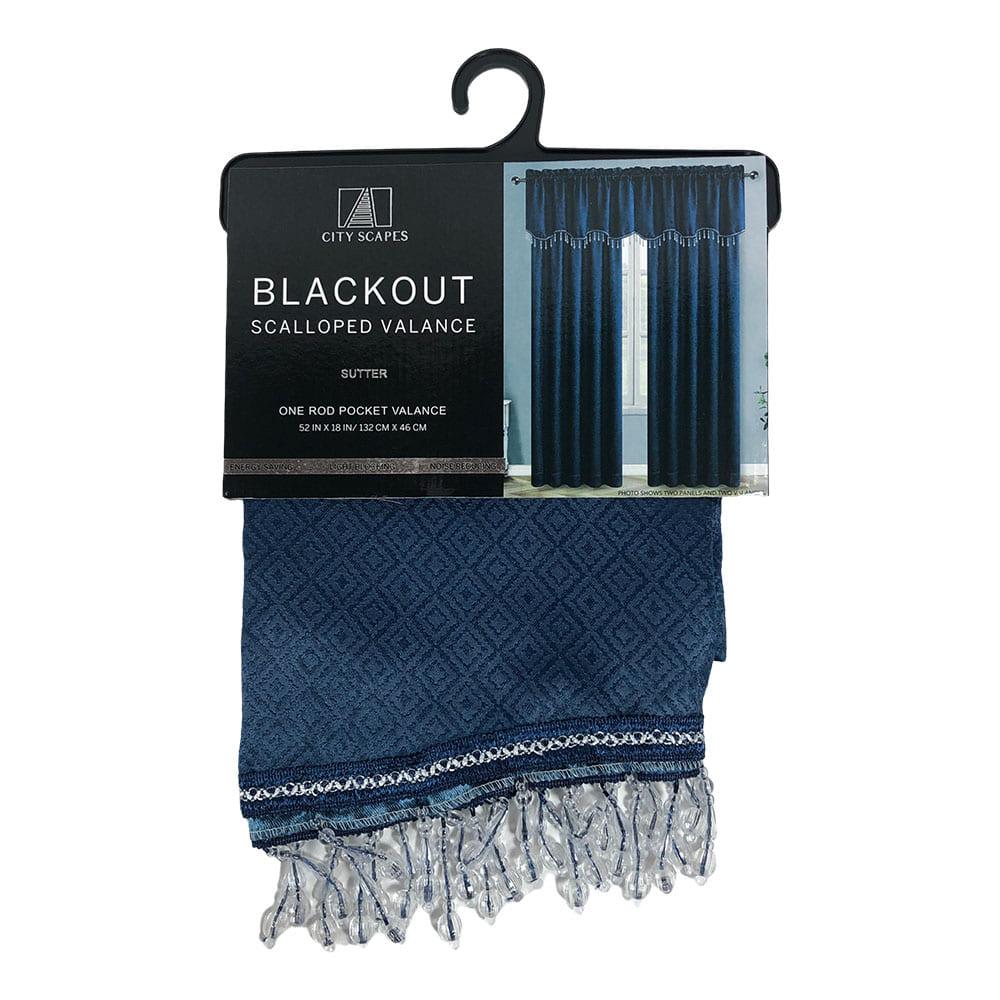 Cenefa Regal Home Sutter Blackout Rod Pocket de 54" x 18" - Azul Marino