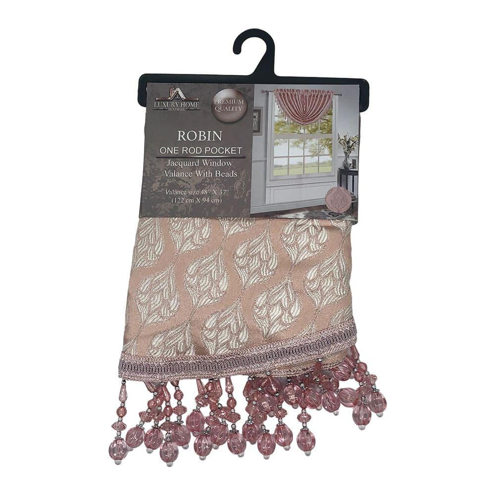 Cenefa Robin Luxury Con Rod Pocket 48" x 37" - Rosa Claro