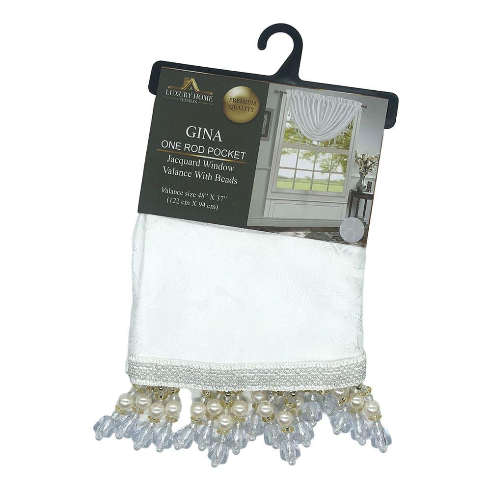 Cenefa Gina Luxury Con Rod Pocket 48" x 37" - Blanco