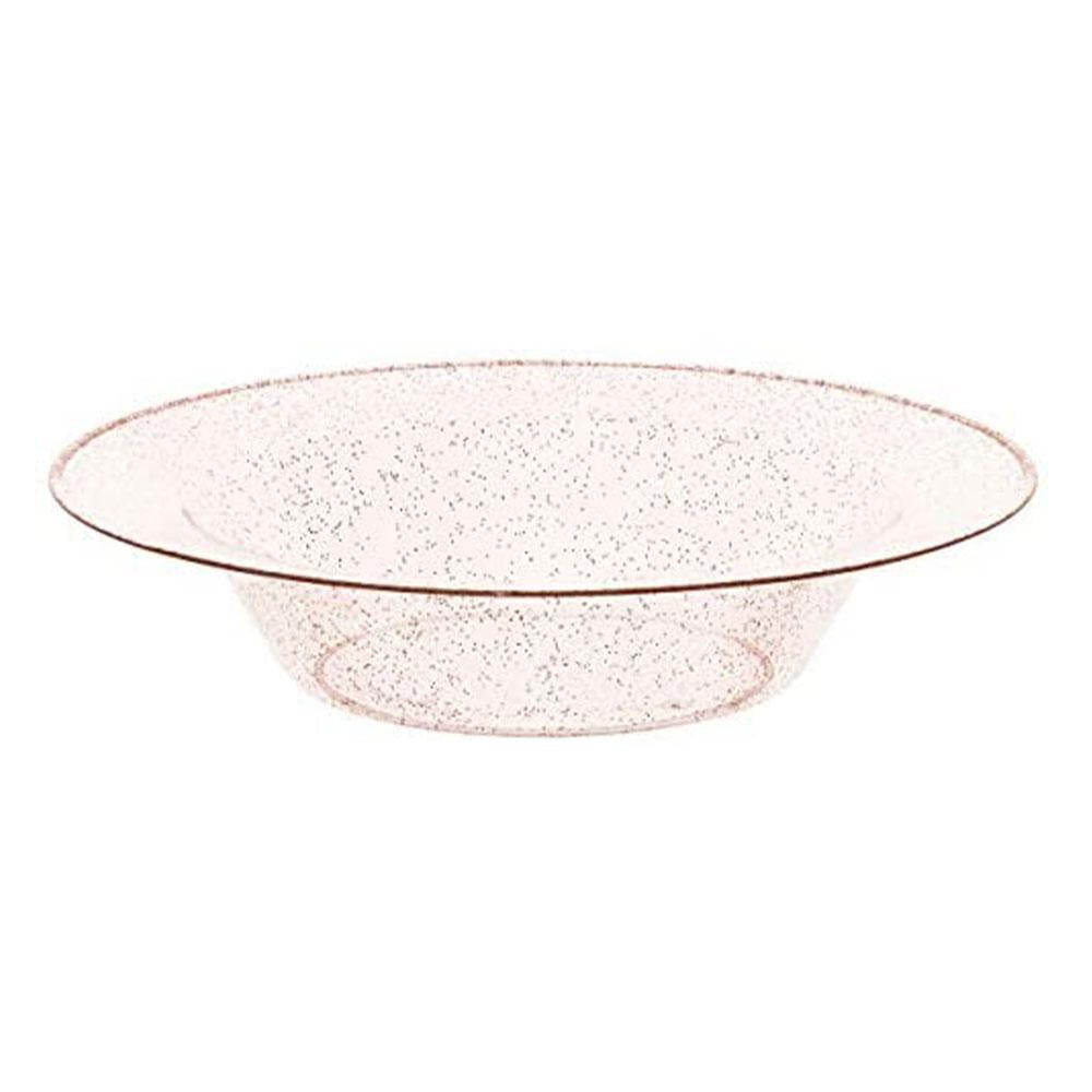 Bowl Lillian Plástico Rose Gold Glitter 14 oz