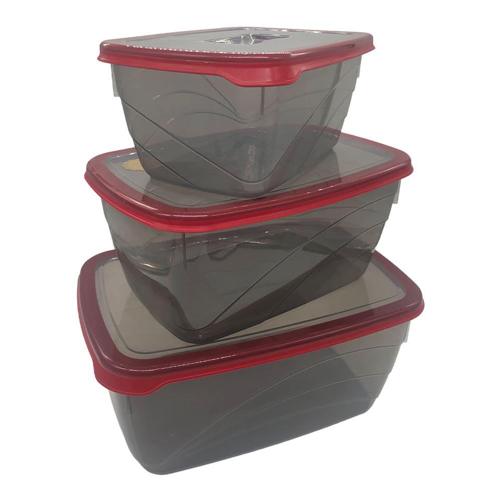 Envase Plástico Qlux Rectangular 3 Piezas - Surtido