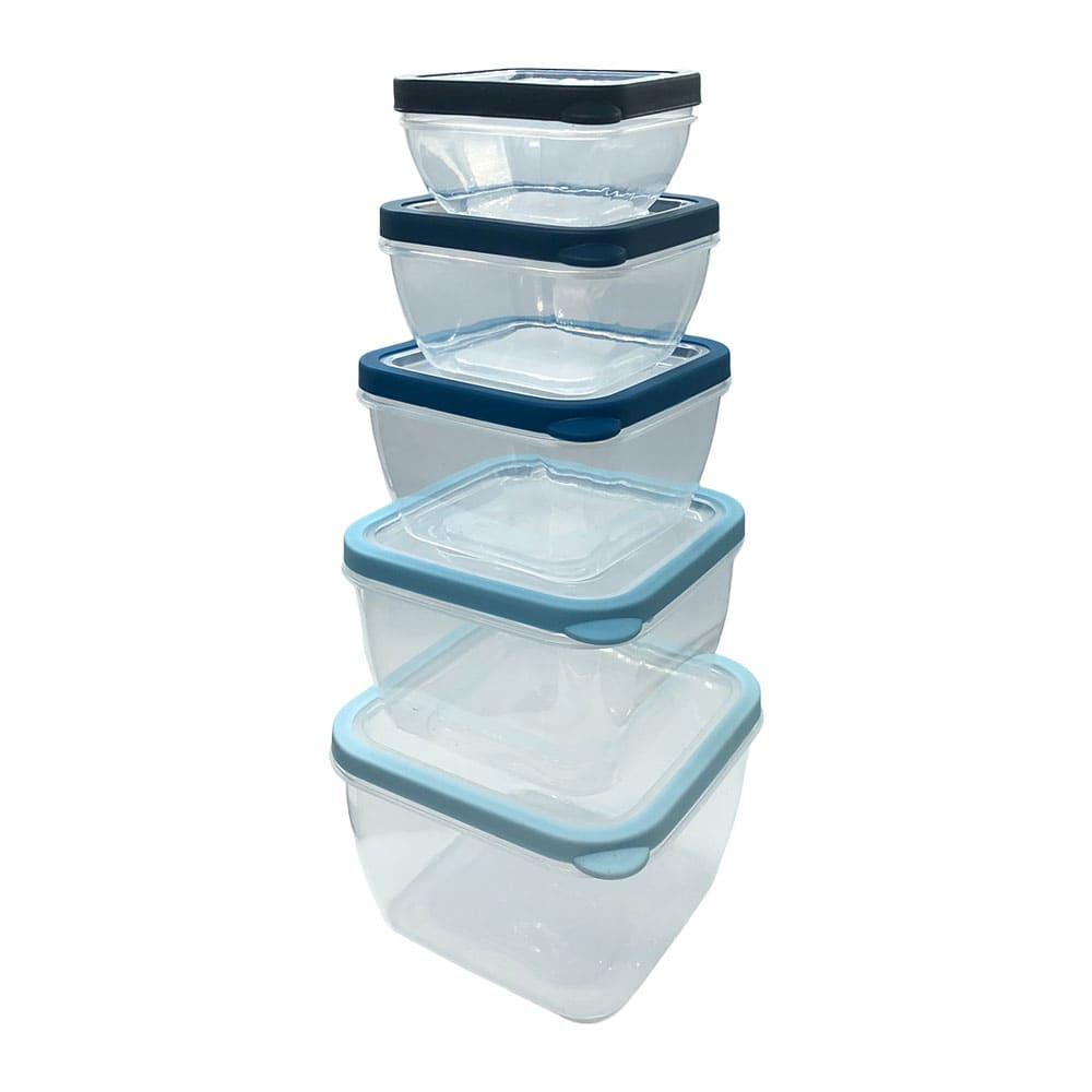Envase Plástico Diamond Home Cuadrado 5 Piezas - Surtido