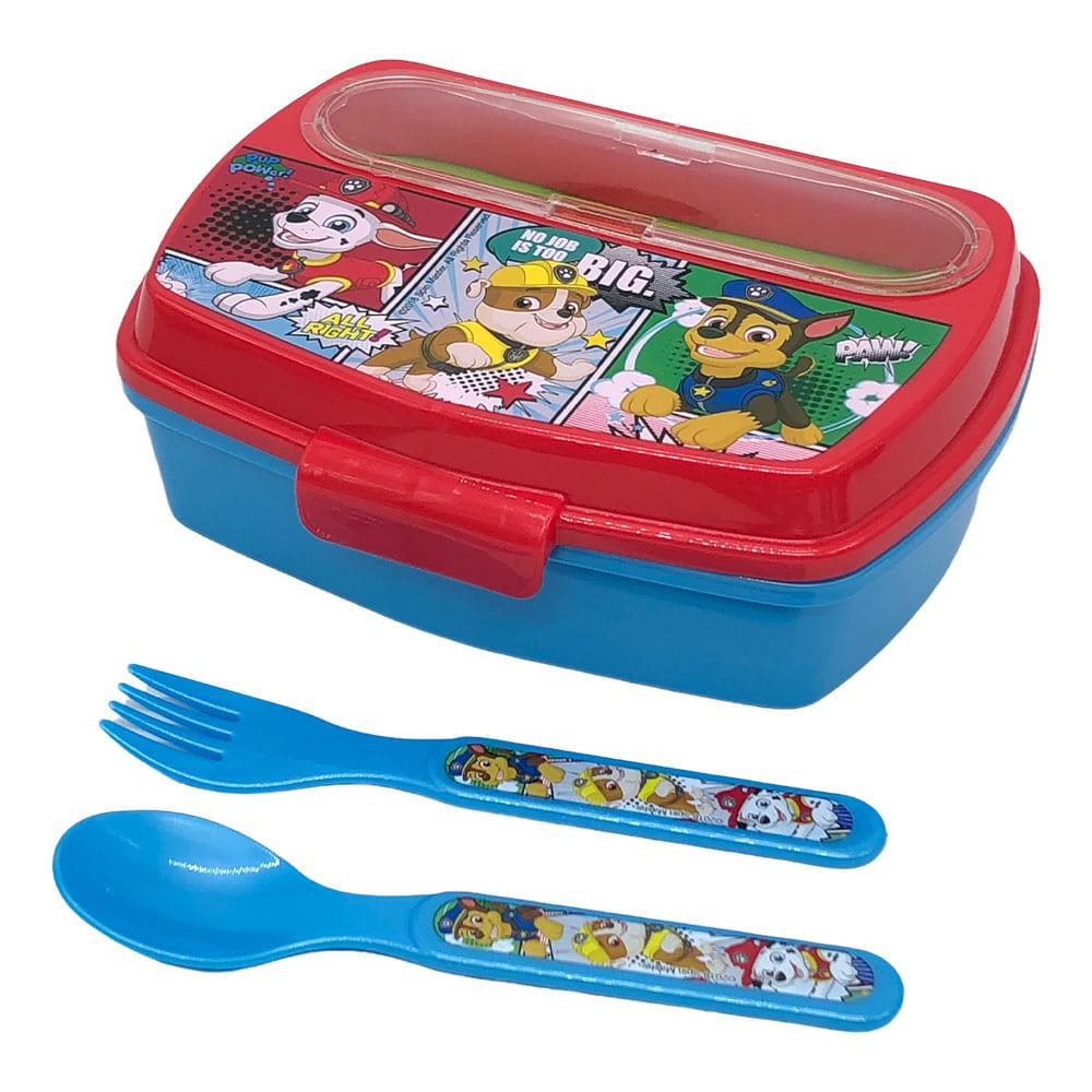 Envase Con Cubiertos Paw Patrol de Plástico
