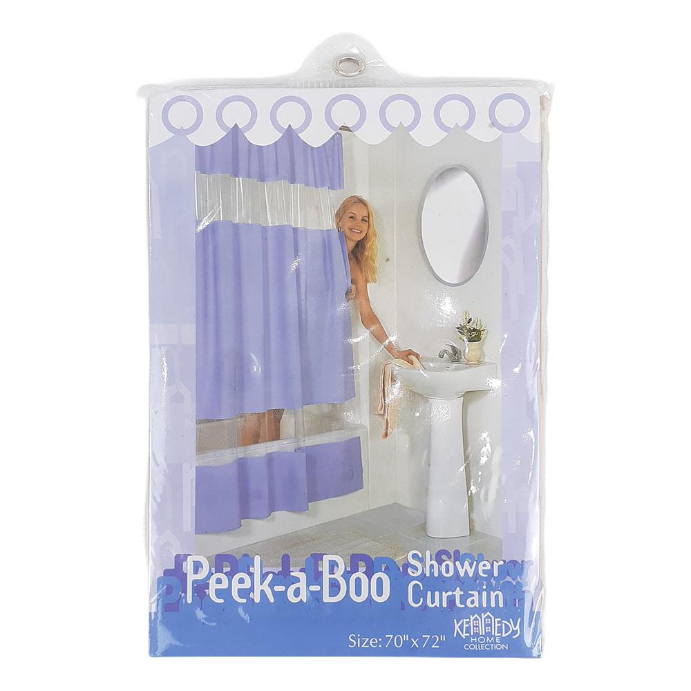 Cortina de Baño Kennedy Home Plástico con Gancho 70" x 72"