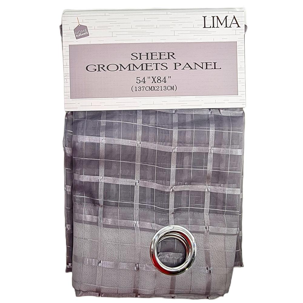 Cortina Lima Home Elegance Con Aros 54'' x 84'' - Gris Oscuro