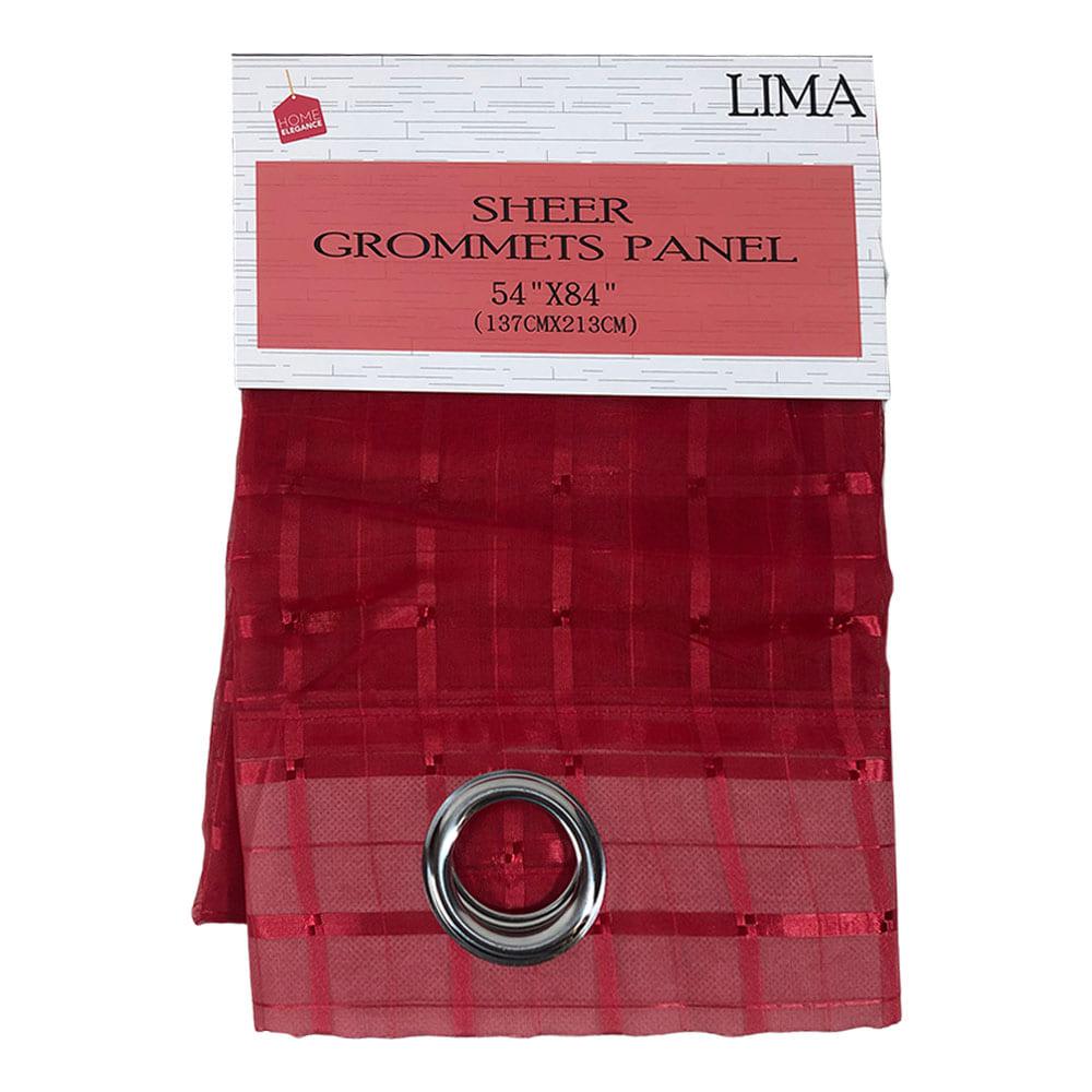 Cortina Lima Home Elegance Con Aros 54'' x 84'' - Rojo