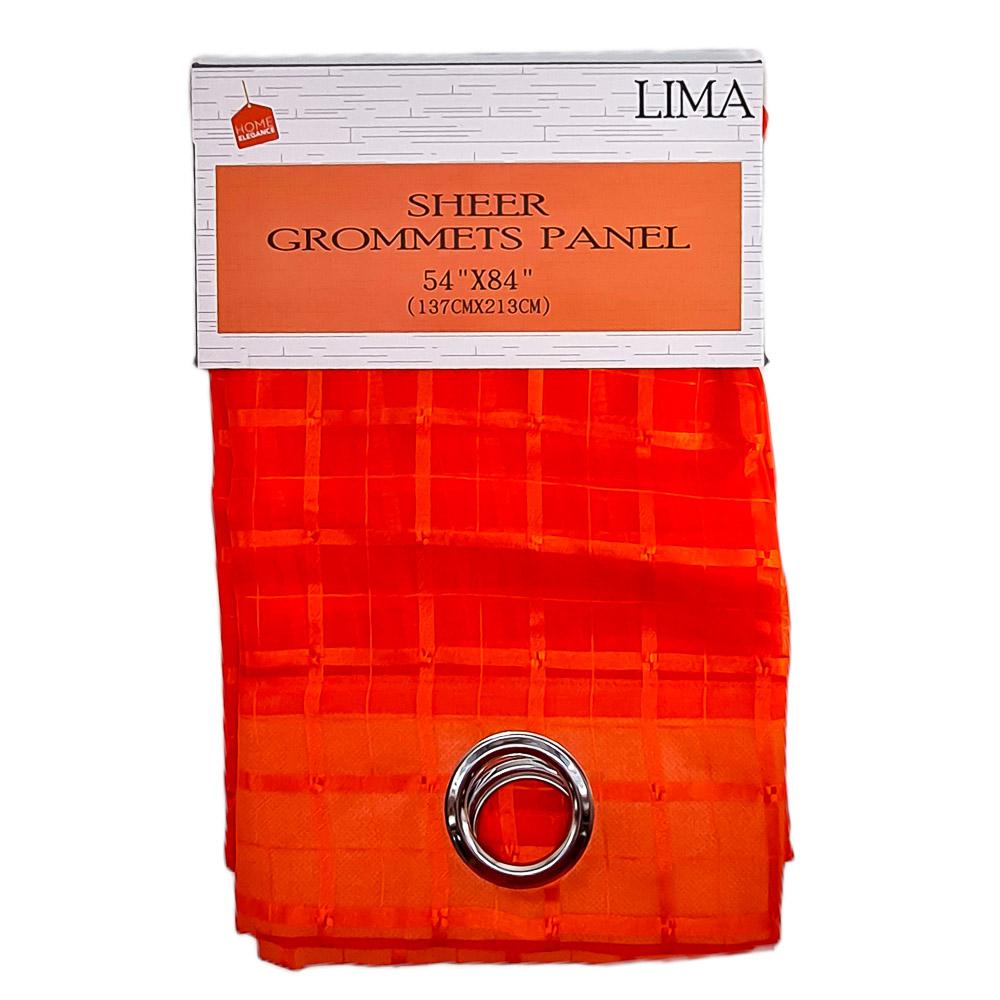 Cortina Lima Home Elegance Con Aros 54'' x 84'' - Naranja