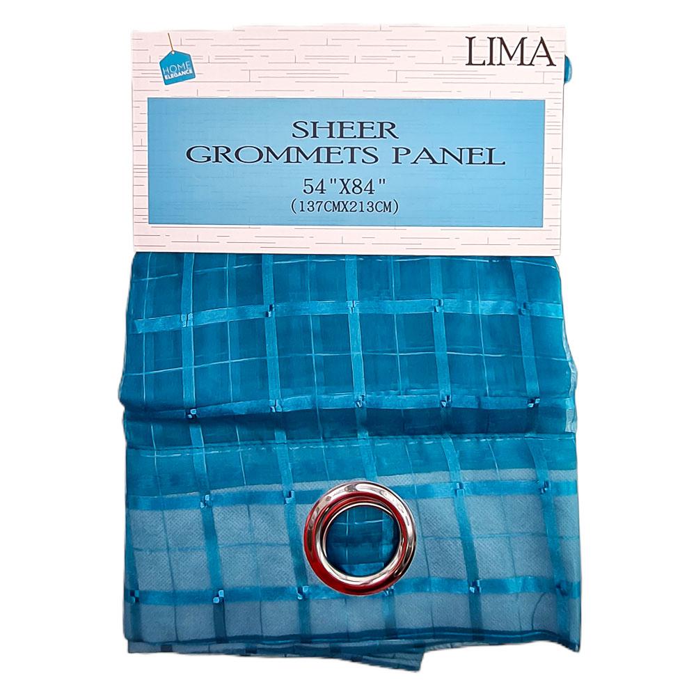 Cortina Lima Home Elegance Con Aros 54'' x 84'' - Aguamarina Oscuro