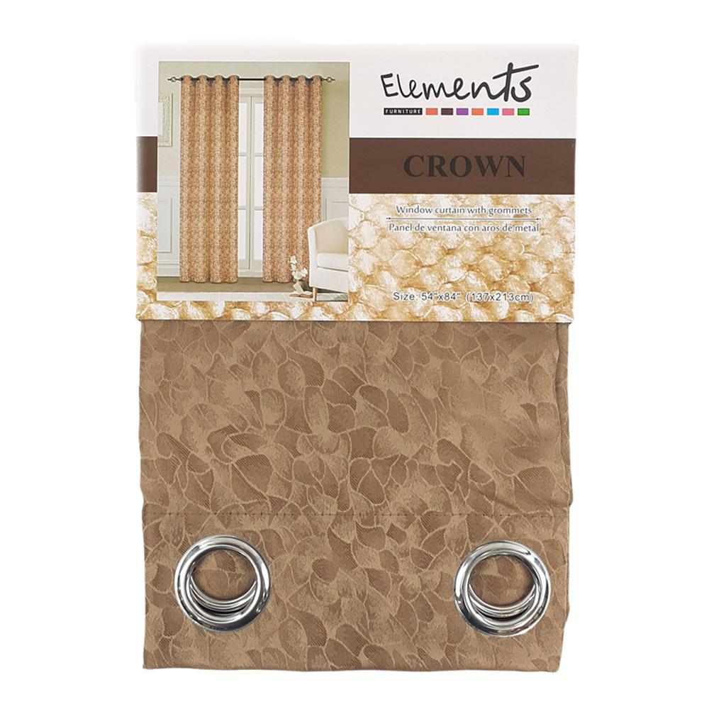 Cortina Elements Furniture Crown Con Aros de Metal 54" x 84" - Dorado Oscuro