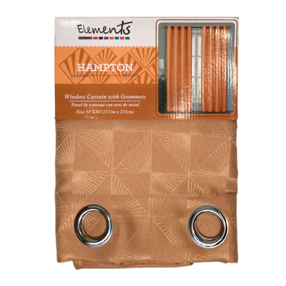 Cortina Elements Furniture Hampton Con Aros de 54" x 84" - Dorado Oscuro