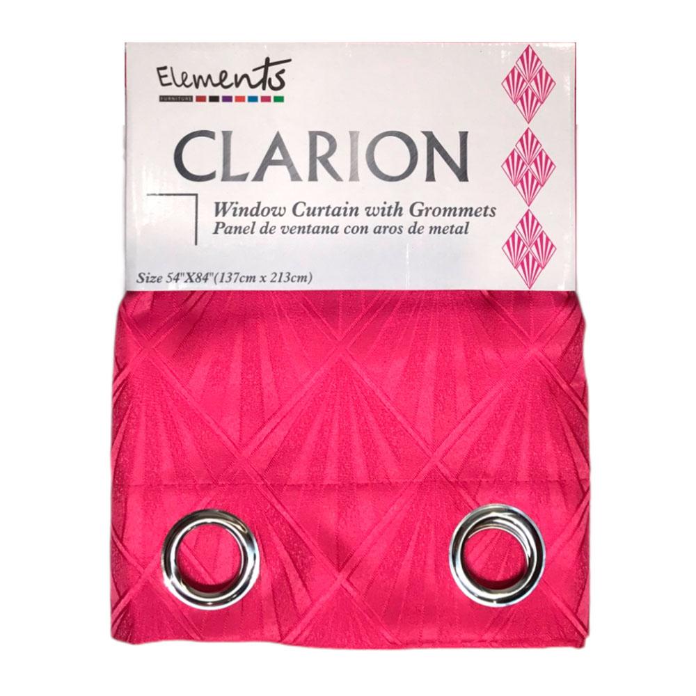 Cortina Elements Furniture Clarion Con Aros de 54" x 84" - Fucsia