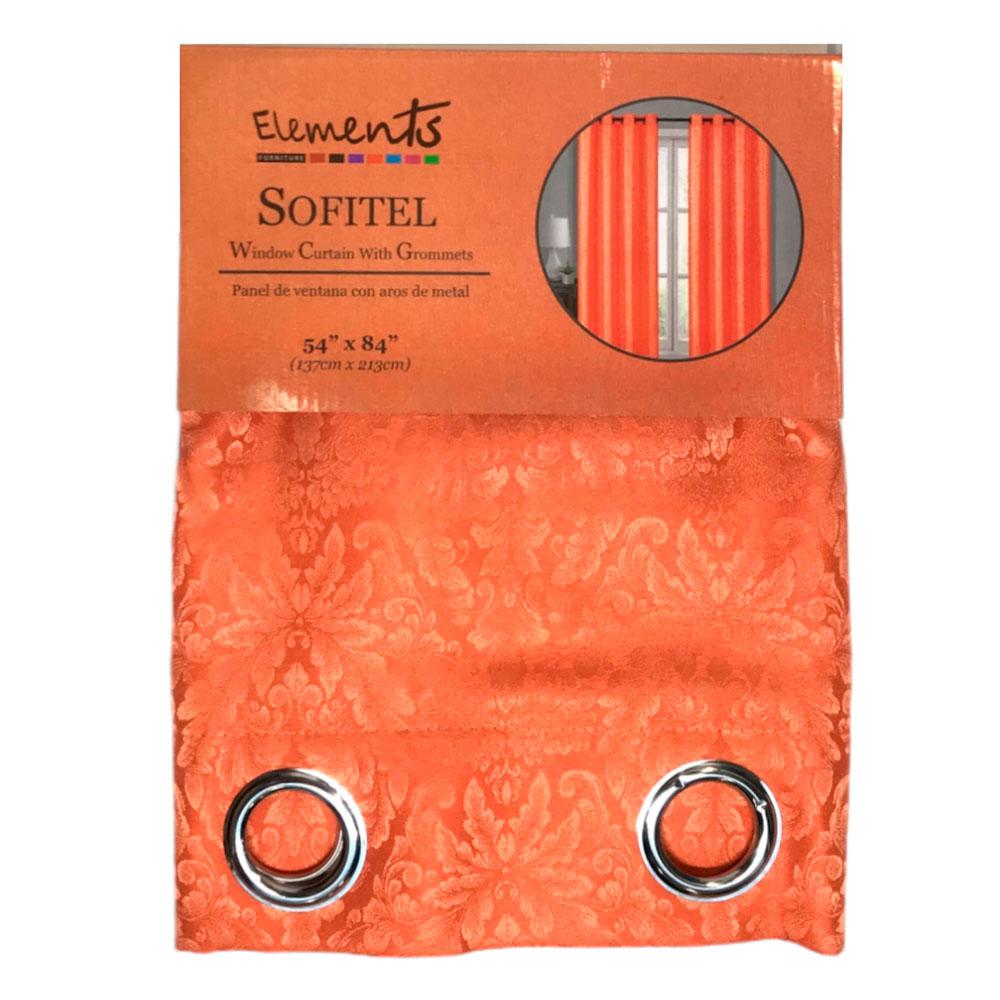 Cortina Elements Furniture Sofitel Con Aros 54" x 84" - Naranja Claro