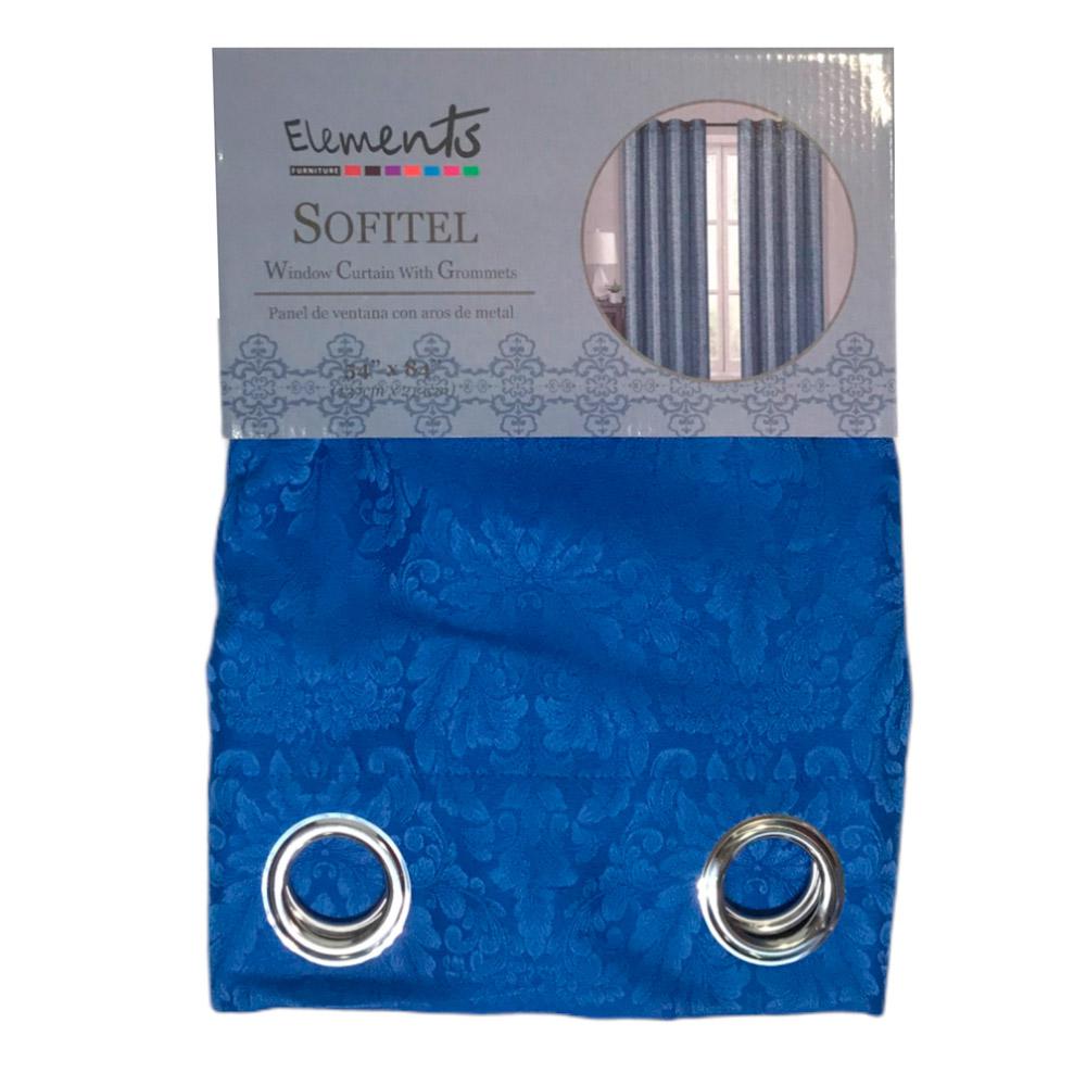 Cortina Elements Furniture Sofitel Con Aros 54" x 84" - Azul