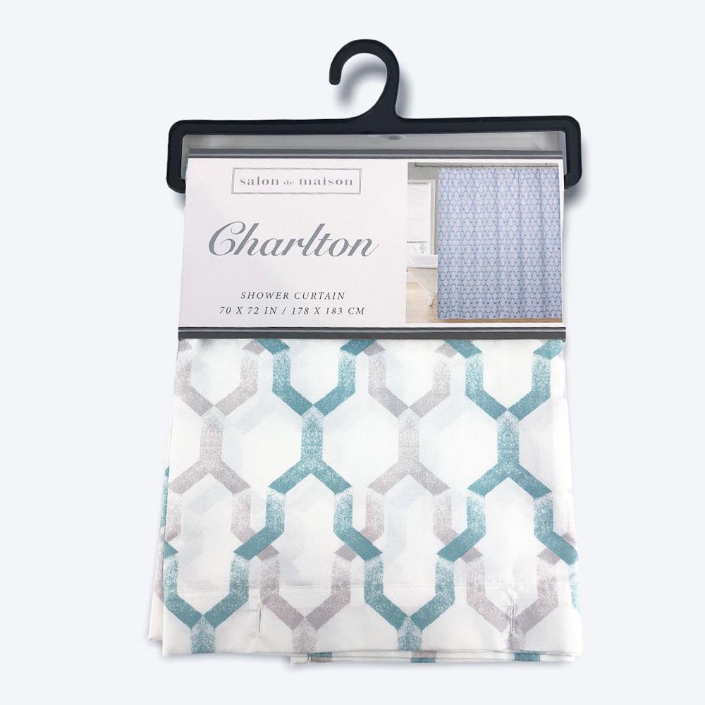 Cortina de Baño Regal Home Charlton en Tela 70" x 72" - Aguamarina Claro