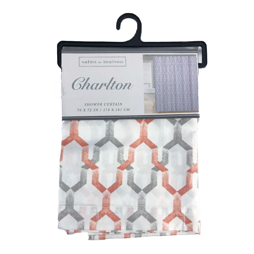 Cortina de Baño Regal Home Charlton en Tela 70" x 72" - Naranja