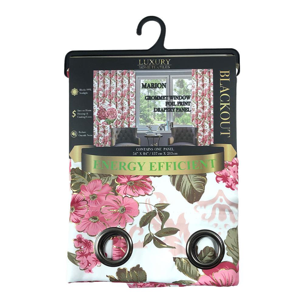 Cortina Luxury Marion Blackout Con Aros 54" x 84" - Rojo