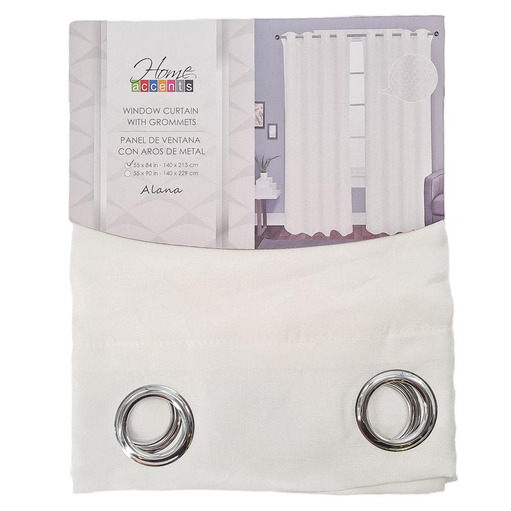 Cortina Alana Home Accents Con Aros de 55" x 84" - Blanco