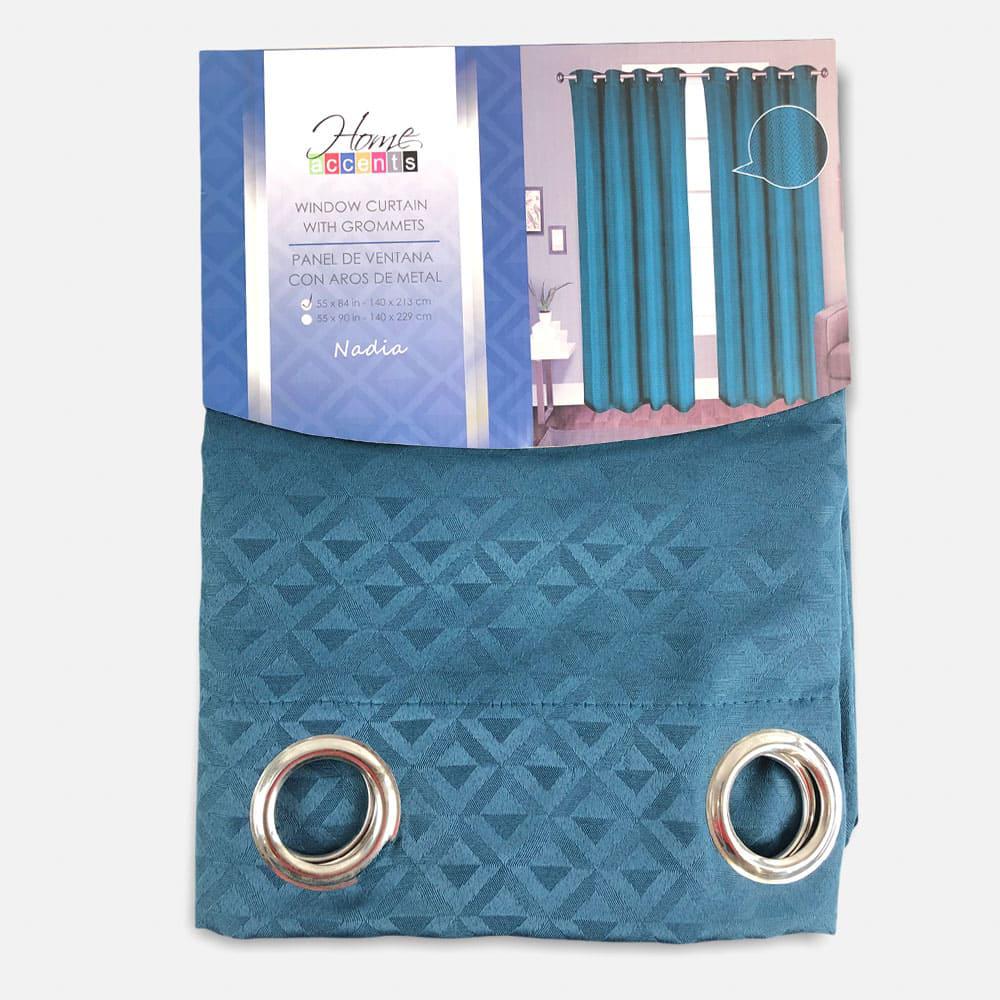 Cortina Home Accents Nadia Con Aros de 54" x 84'' - Aguamarina Oscuro